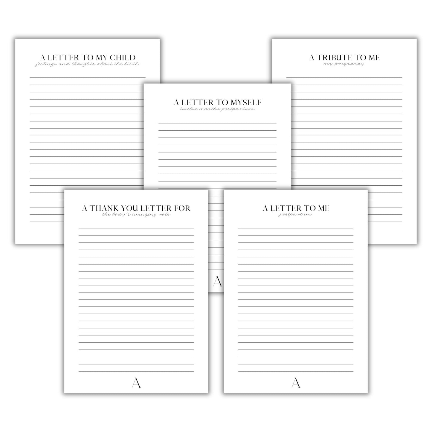 Postpartum Bundle – Letter Collection